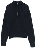 Suéter Polo Tricô Meio Zíper