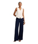Calça Pantalona de Alfaiataria Azul